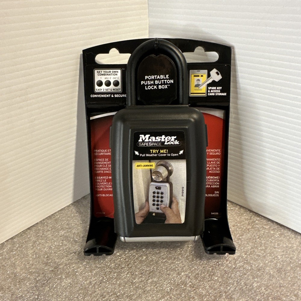 Master Lock 5422D Lock Box Combination Push Button Portable Key Safe Free ship