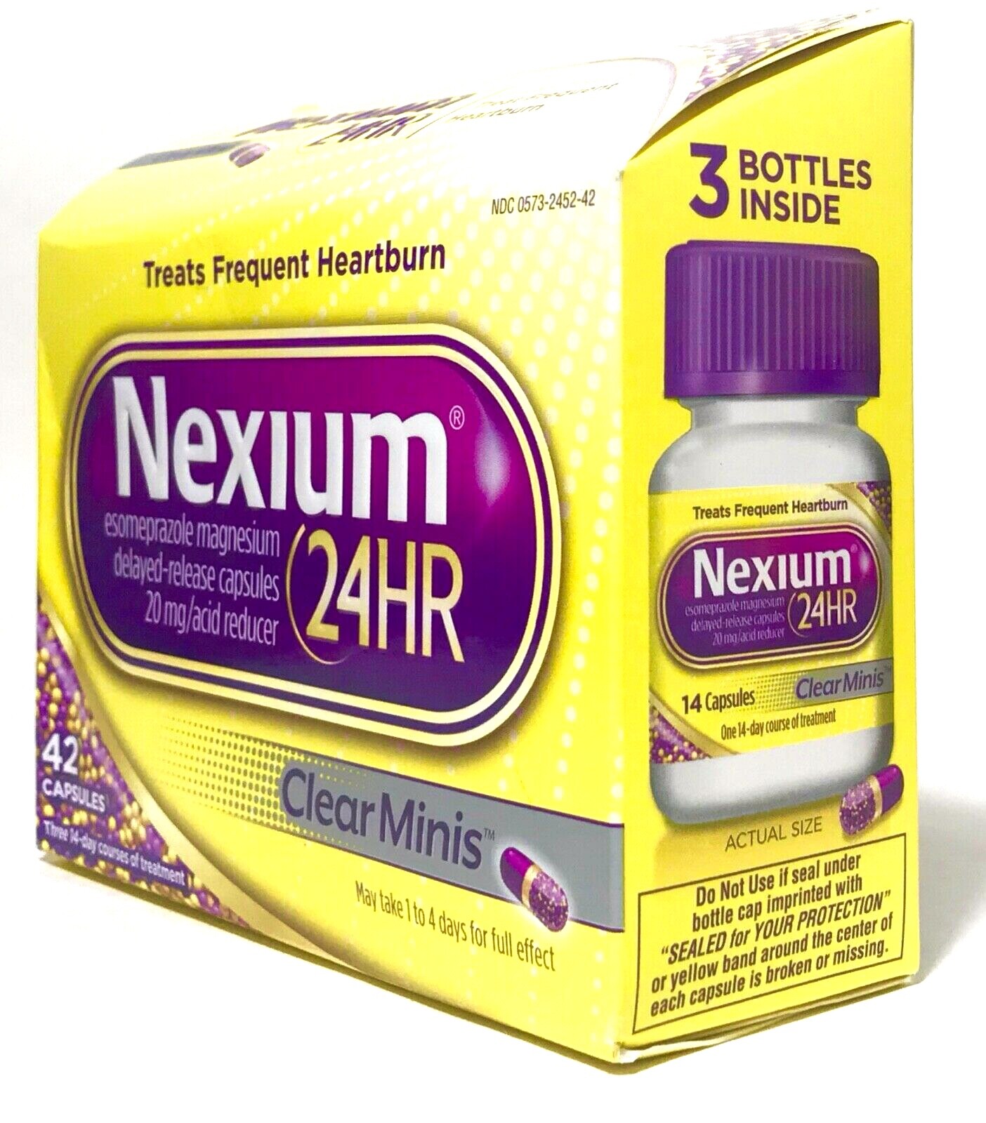 NEXIUM 24HR 2 X 42 (84) * CLEAR MINIS * ESOMEPRAZOLE MAGNESIUM 20mg EX 05/2025+