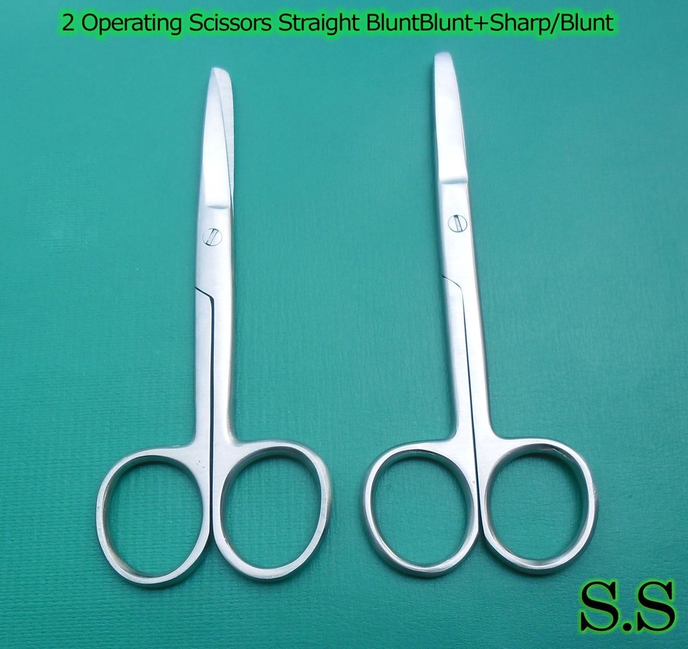 2 OPERATING DISSECTING SCISSORS 4.5"STRAIGHT BLUNT/BLUNT SHARP/BLUNT
