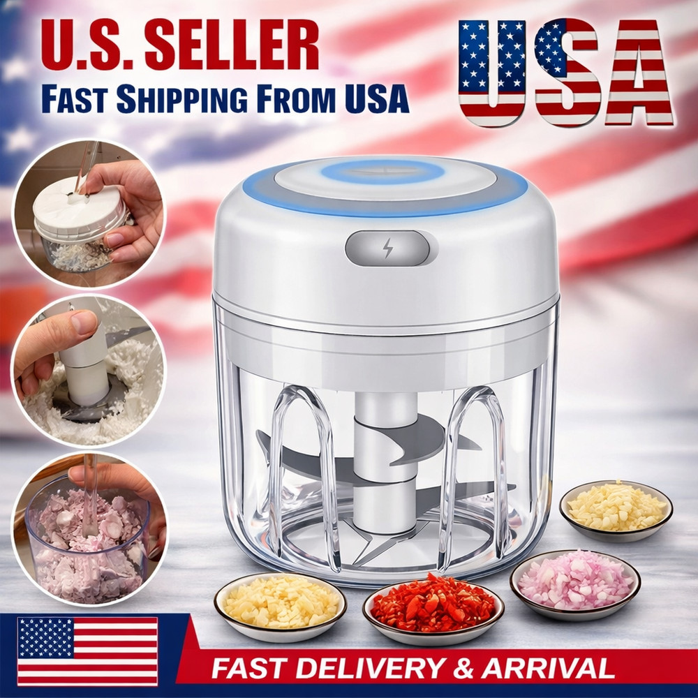 Mini Food Processor, Vegetable Garlic Chopper, USB Meat Grinder, Rechargeable