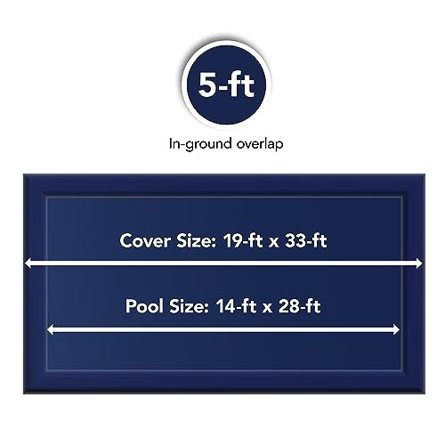 Bronze 14 ft x 28 ft Rectangular Winter In Ground Pool Cover – Blocks Debris