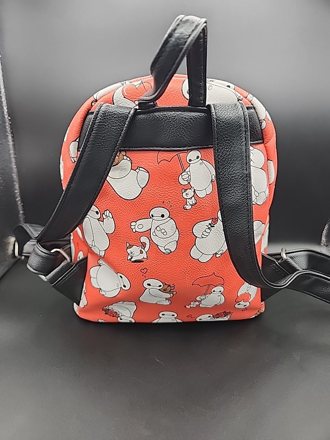 Loungefly Big Hero 6 Baymax All Over Mini Backpack Disney Red Some Wear See Pics