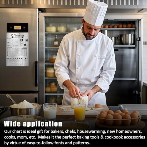 Kitchen Conversion Chart Magnet for Refrigerator,Baking Magnetic Aluminum
