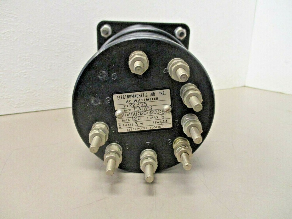 Electromagnetic Ind WATTMETER EAIWG 0-800 A.C. Kilowatts 3-Phase Panel Meter