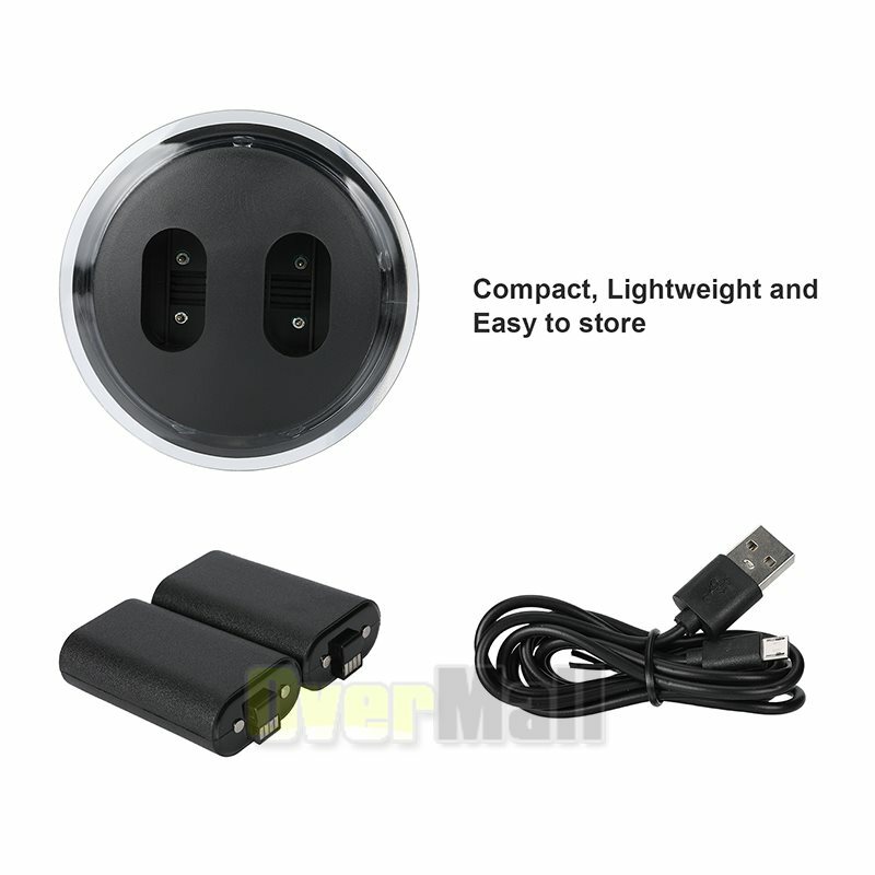 For XBOX ONE Controller Play Dual Charging Dock+2x Rechargeable Battery Pack US