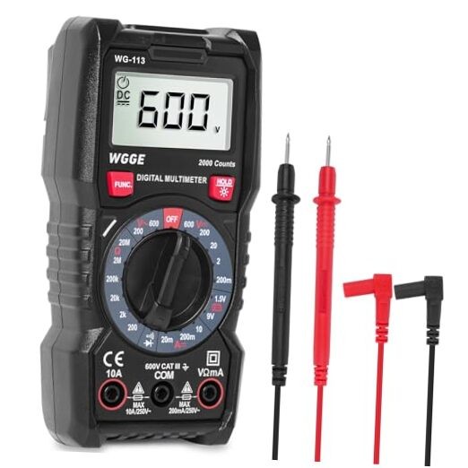 Digital Multimeter with Case, DC AC Voltmeter, Ohm Volt Amp Test Meter and