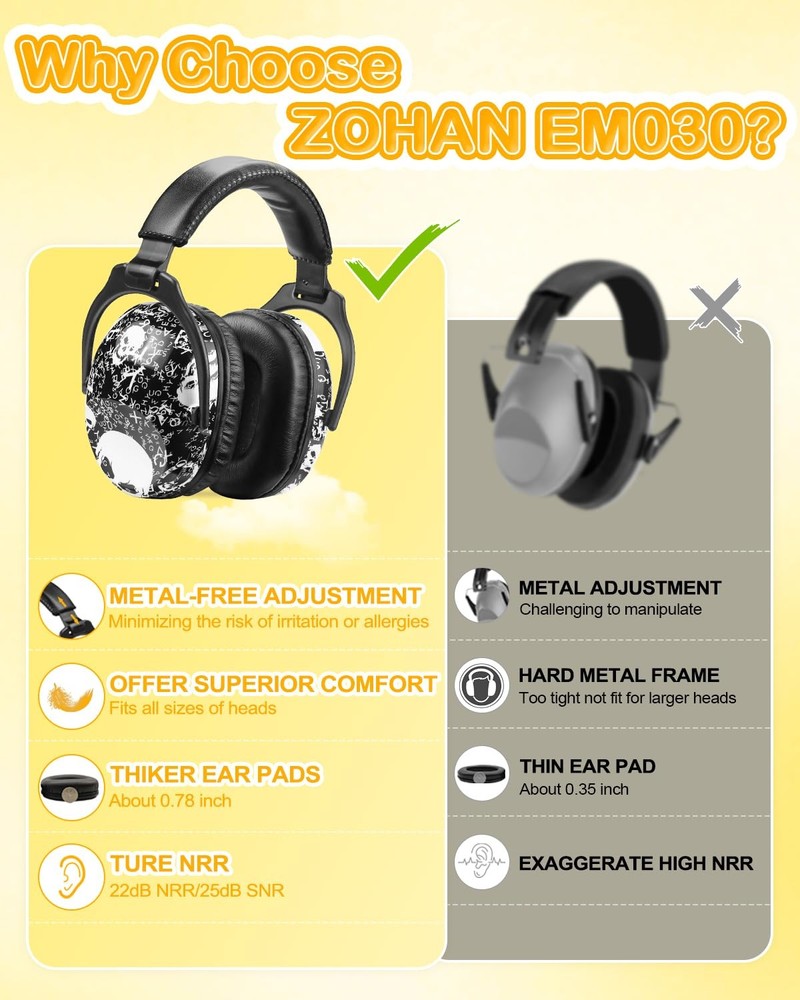 ZOHAN Kids Ear Protection 2 Pack, Hearing Adjustable, 2pack - Nebula+skull