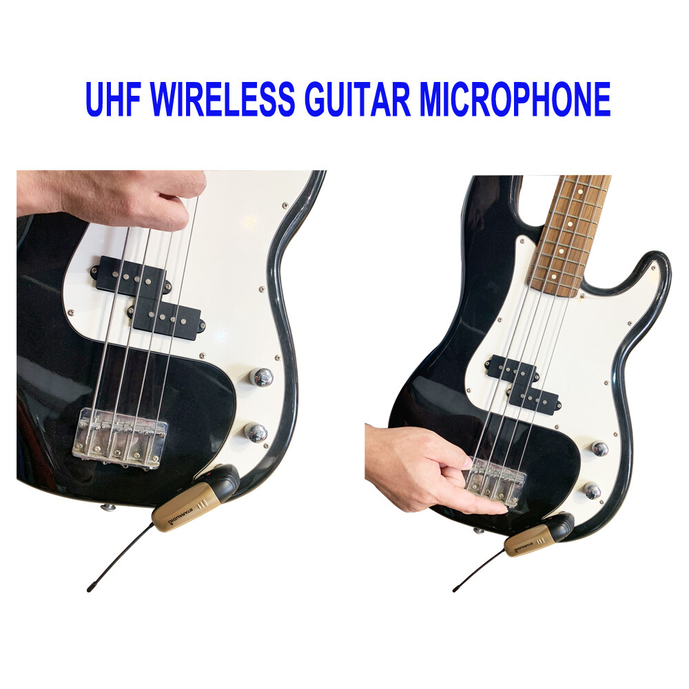 Wireless UHF Microphone System Guitar Straight Angled plug Microphone Audio Mic