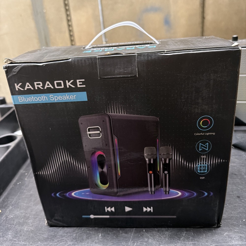KM20 Karaoke Machine Bluetooth Speaker with two wireless microphones