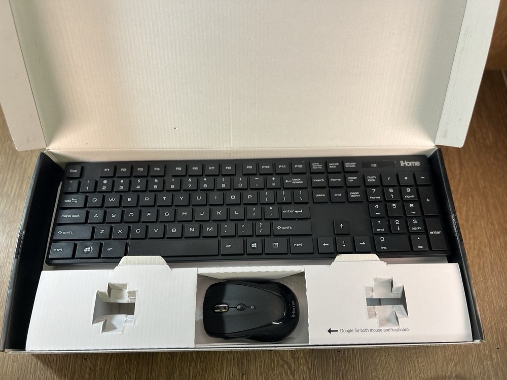 IHome Wireless Keyboard/Mouse Bundle for Windows 10 Bluetooth Black