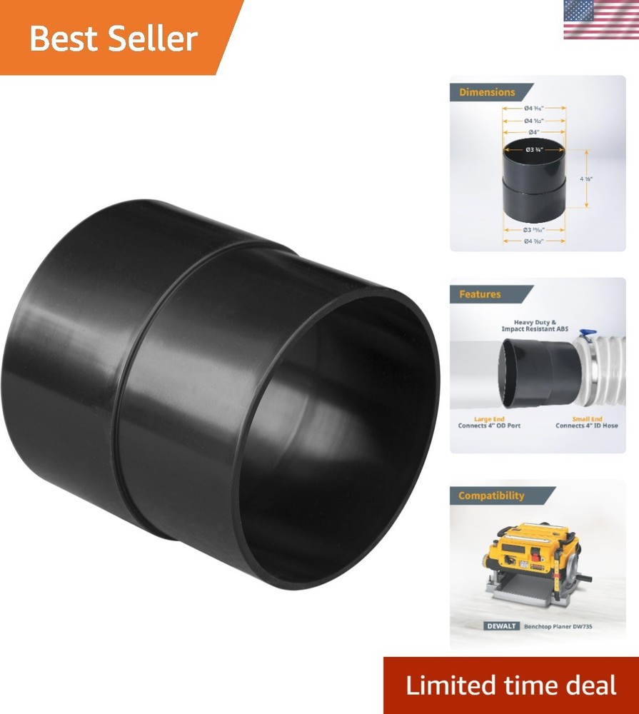 Professional-Grade 4-Inch Pipe Hose Adapter - Versatile Dust Control Fitting
