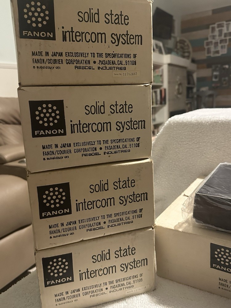 Vintage Fanon Solid State Intercom System Master Unit, Four Remote Unit Untested