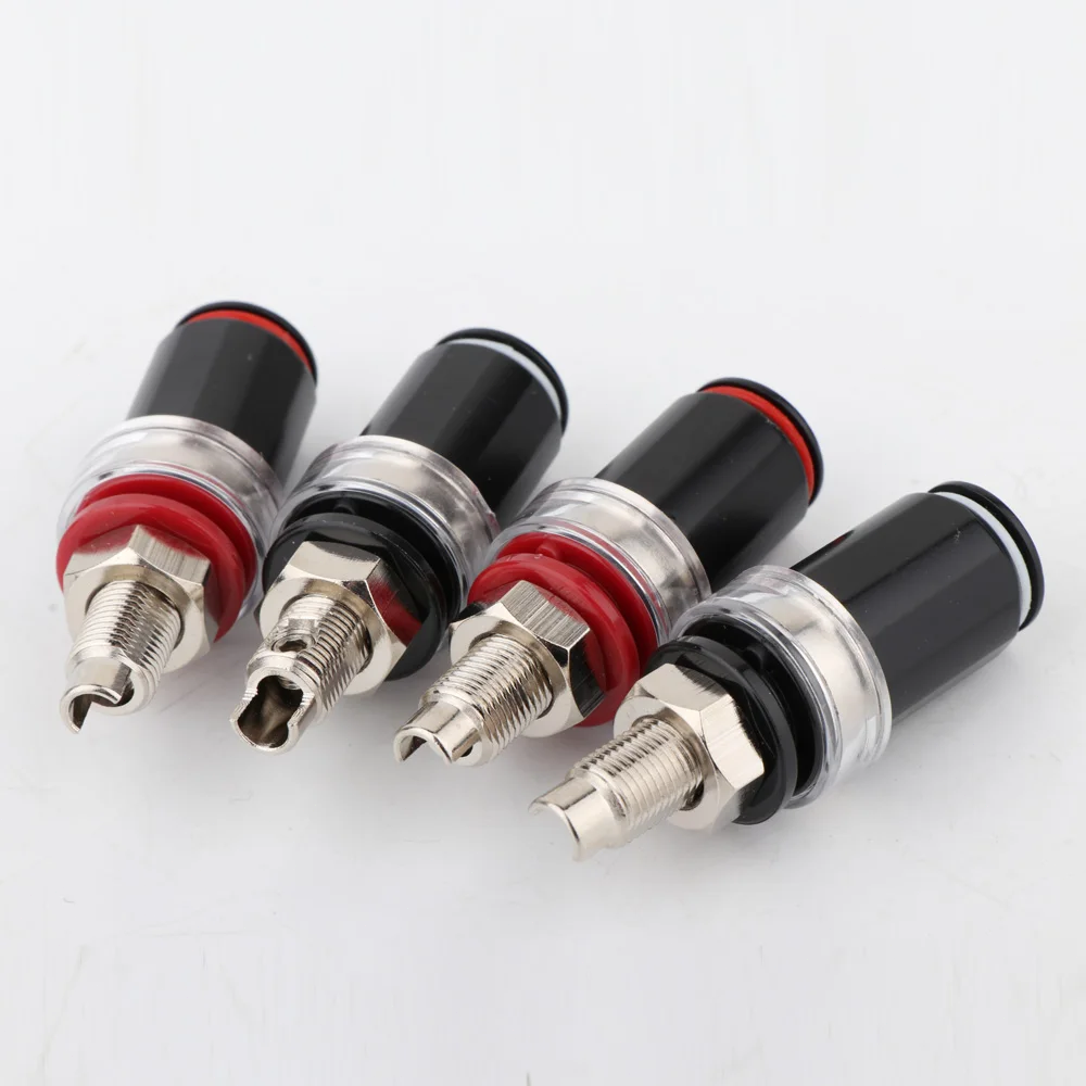 4Pcs Binding Post Banana Female Socket Speaker Amplifier Terminal Rhodium Plated