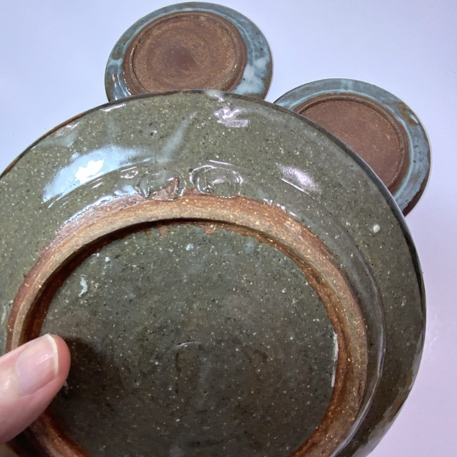 4 Vintage Abuja School Earthenware plate,Nigeria Africa late 20th century