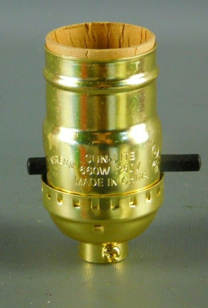Sun Light Plated Brass Push Through Lamp Socket Part UL Certified