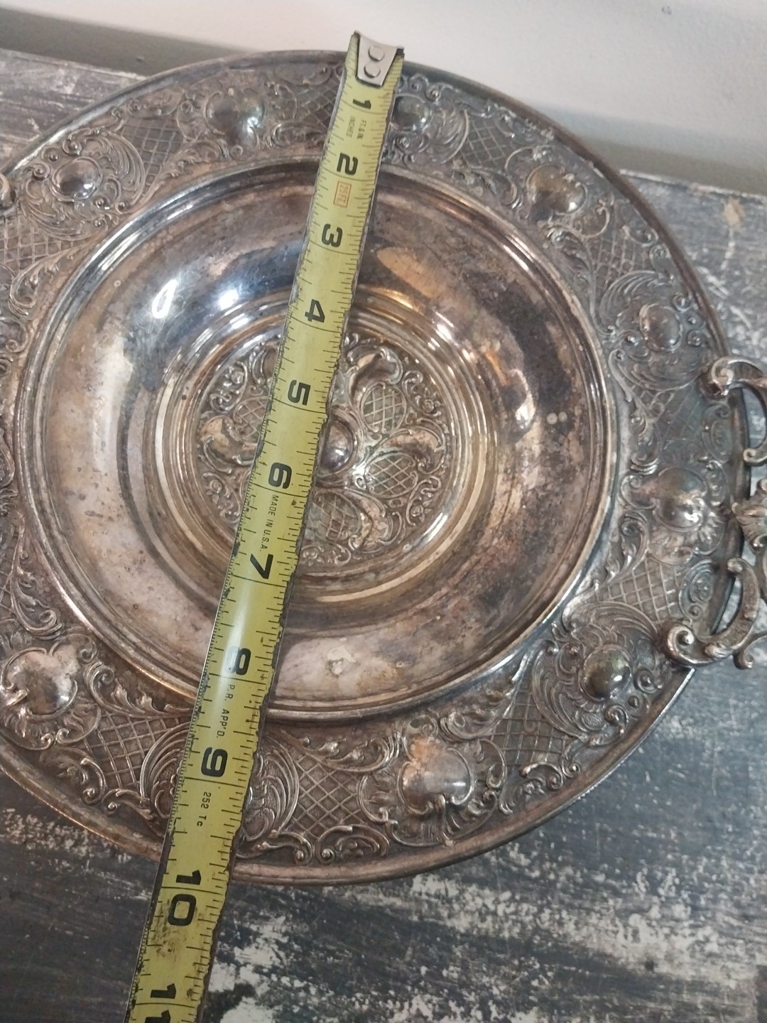 Antique Silver Plate Candy Dish W Handles