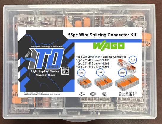 WAGO Lever Nuts 55pc Wire Splicing Connector Kit with Case