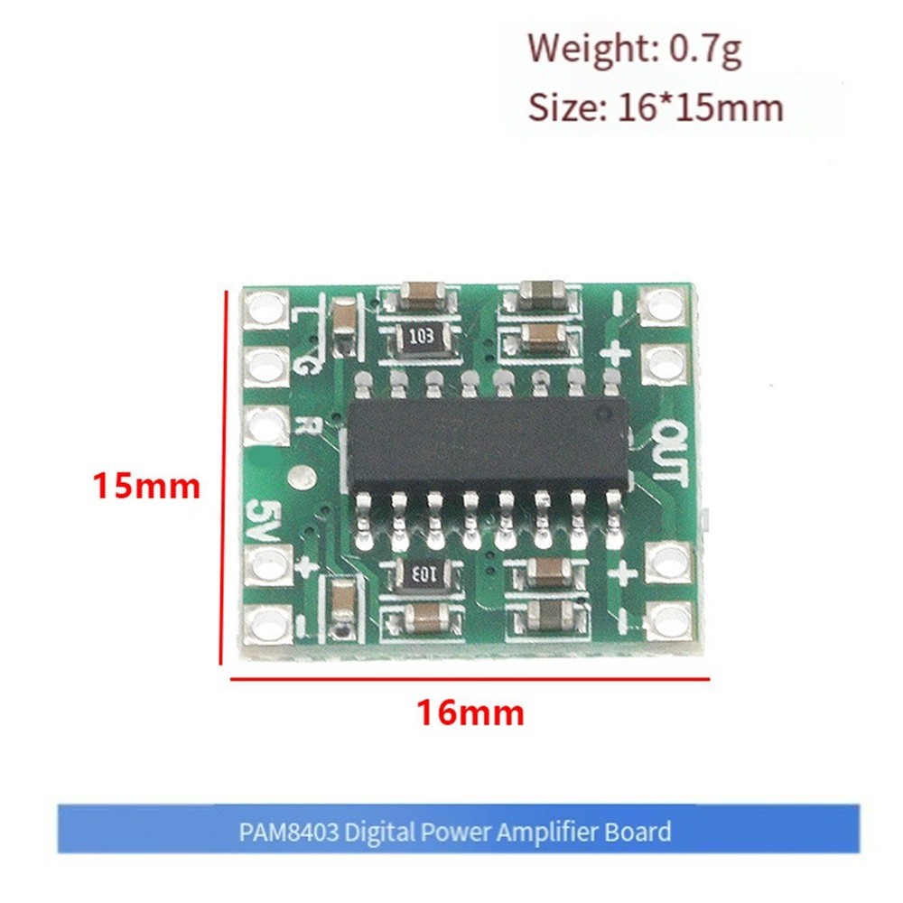 PAM8403 Digital Amplifier Board 2x3W Class D Efficiency 2.5V to 5V Range9545