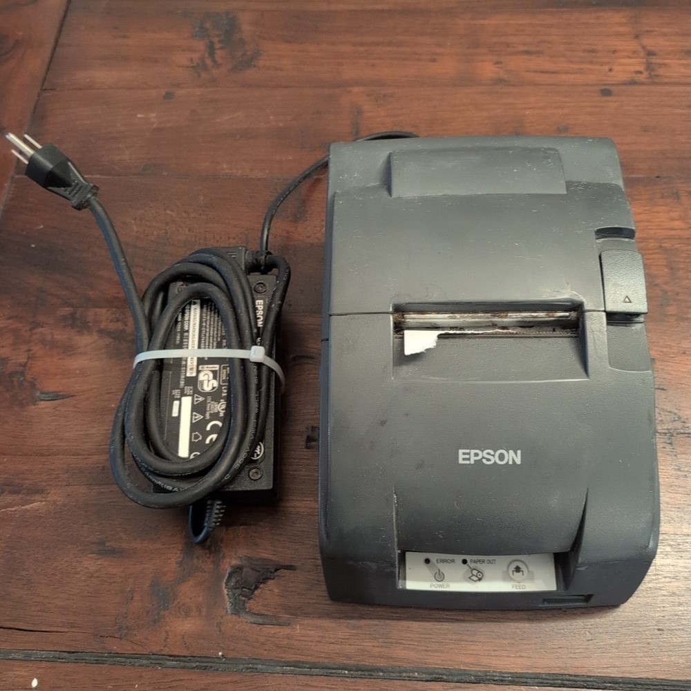 Epson TM-U220B POS Dot Matrix Receipt Printer Ethernet Network W/Power Adapter