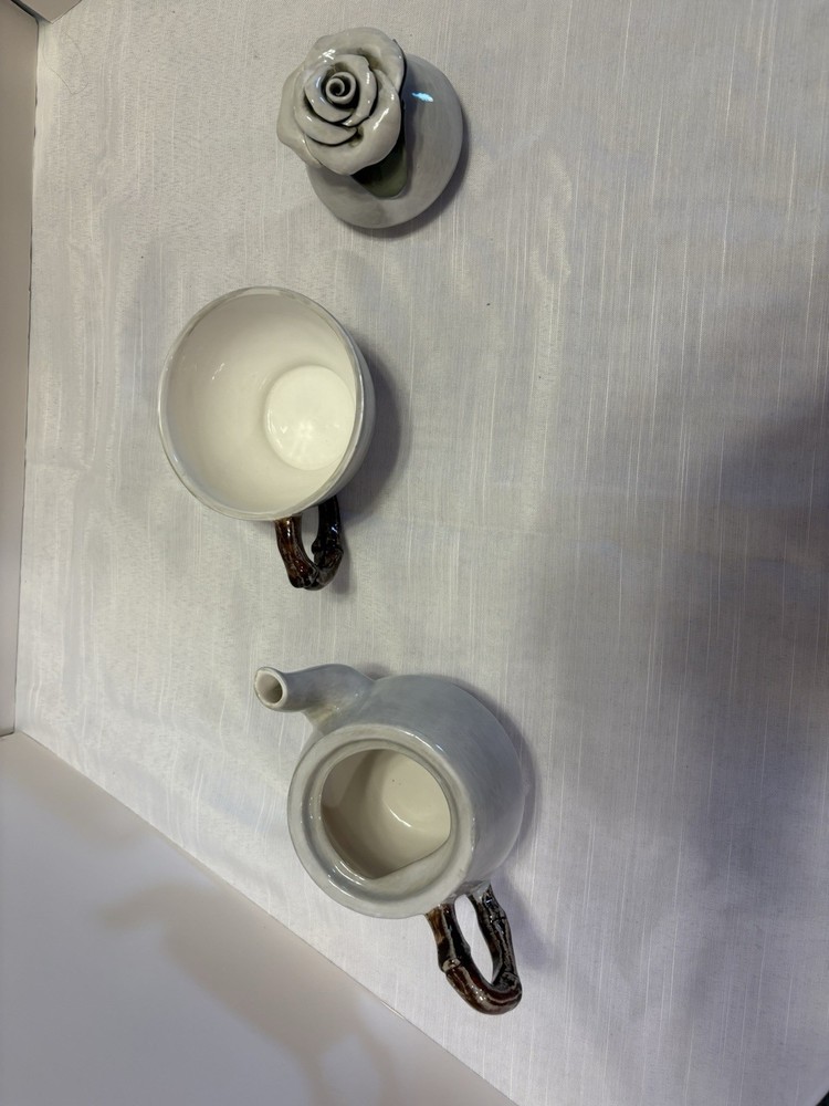 Studio B Grey ceramic 3 piece tea pot Excellent Condition!
