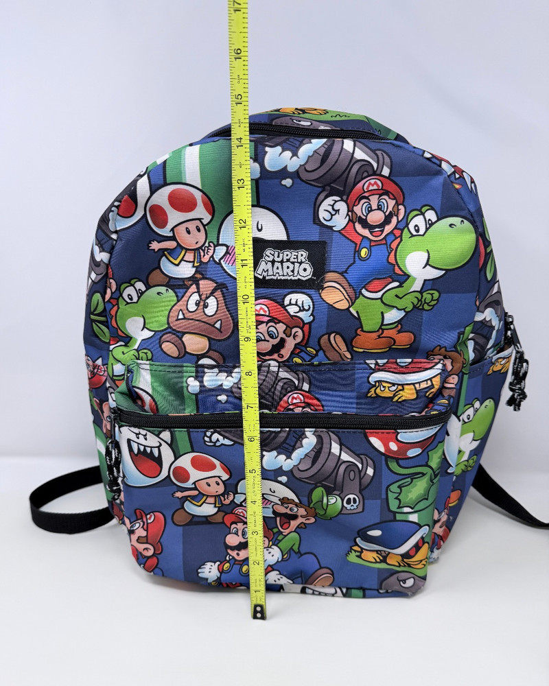 Nintendo Super Mario Kids School Backpack W/ Adjustable Straps- Multi Colored