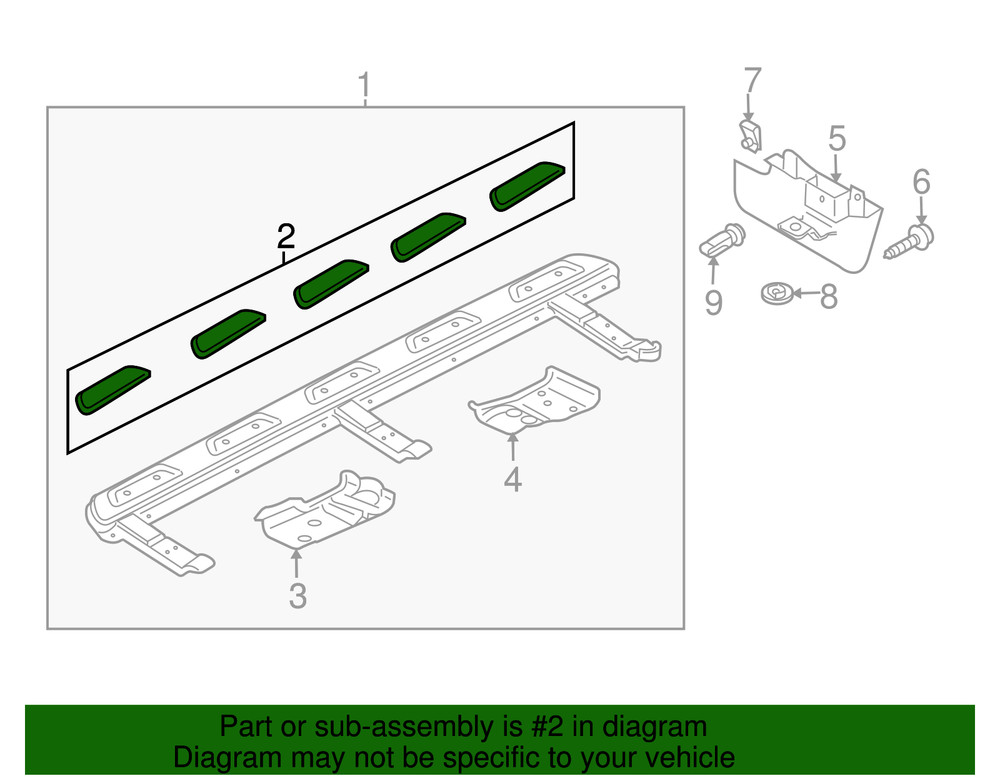 Genuine Audi Running Board Step Insert - Black 4L0-071-065-A