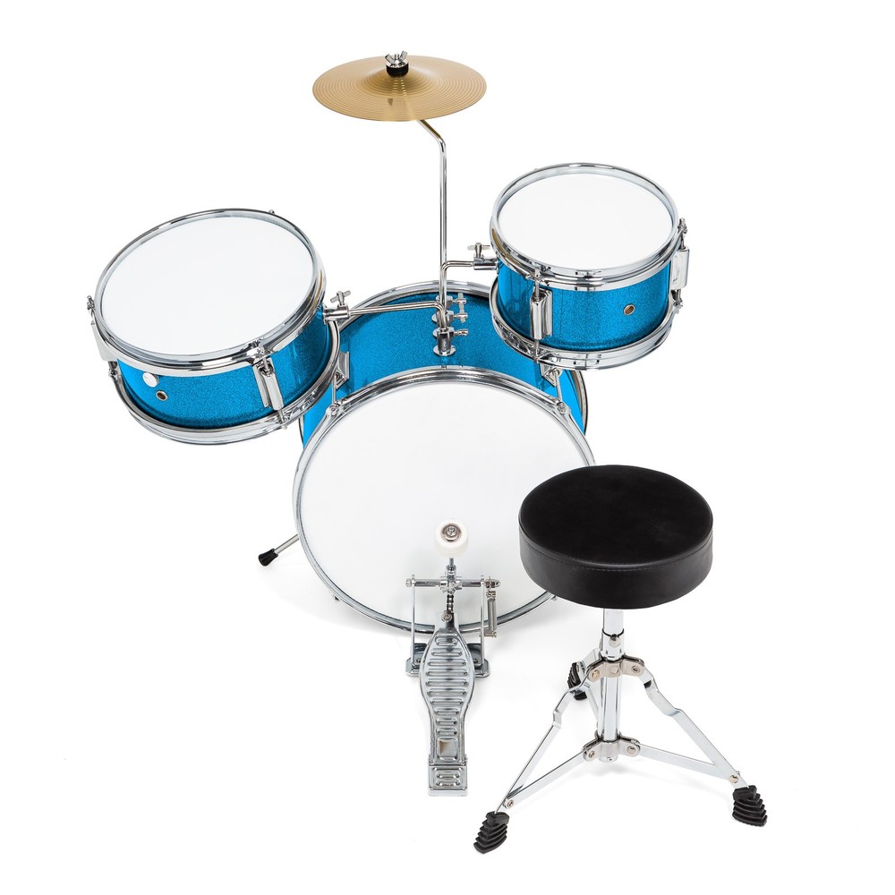 OPEN BOX - 3-Piece Junior Drum Set - Complete Mini Beginner Beginner - Blue