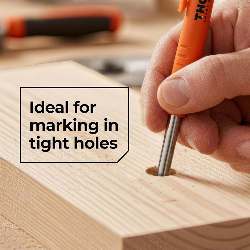Retractable Carpenter Pencil with Finger Grip - Ideal for Construction Projects