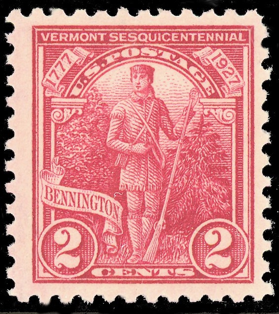 Scott 643, The 2¢ Vermont Sesquicentennial Issue from 1927 - MNH