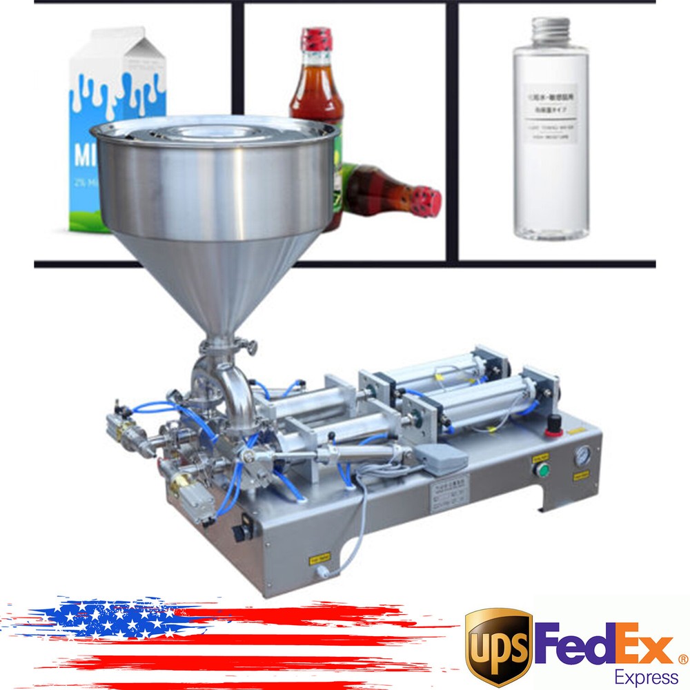 Double Head Liquid Paste Filling Machine Horizontal Pneumatic 50-500ml