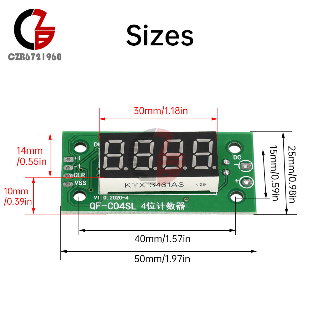 DC4-25V 4-digit Electronic Digital Counter Module With Power Cut Memory Function