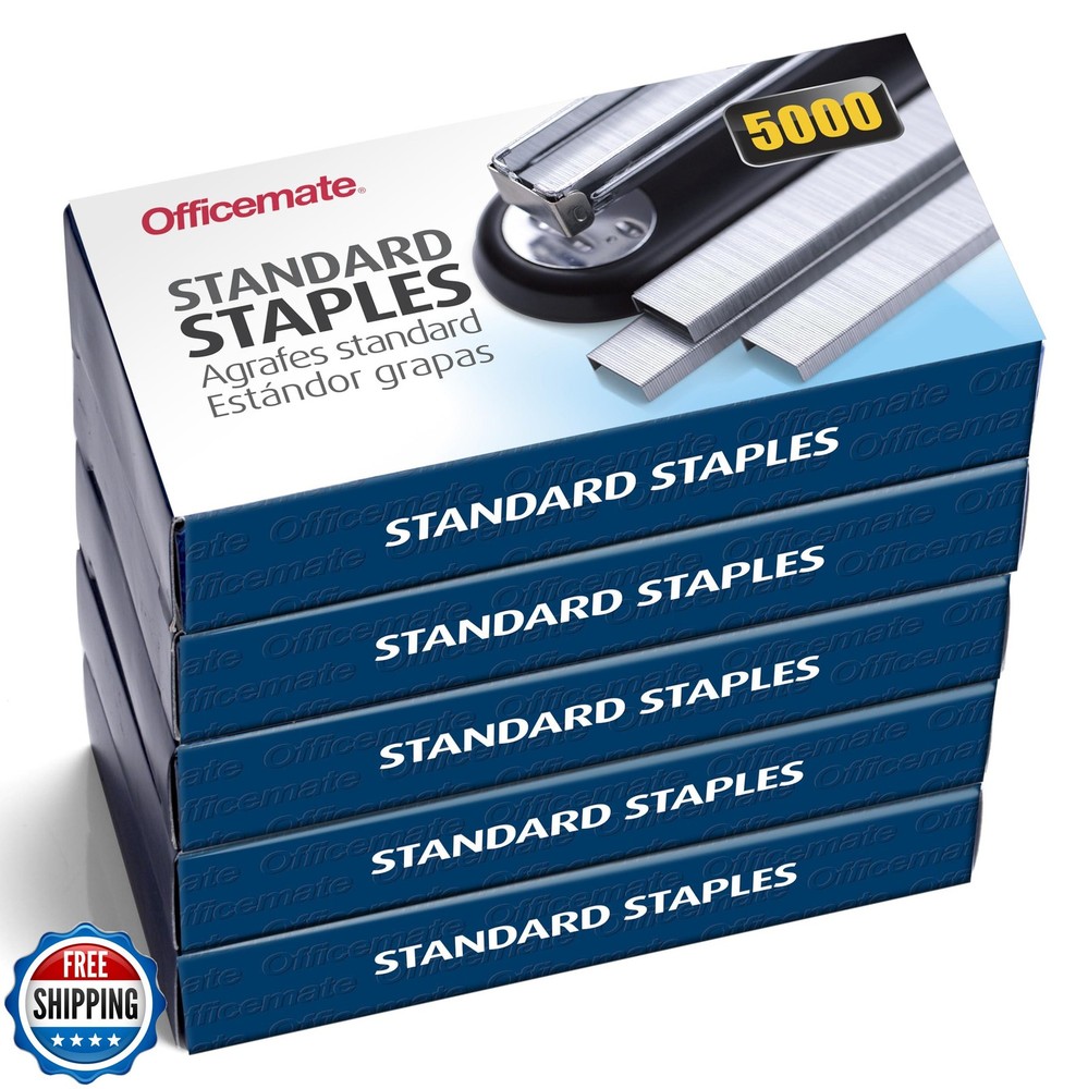 Officemate Standard Staples, 5 Boxes General Purpose Staple, 5000