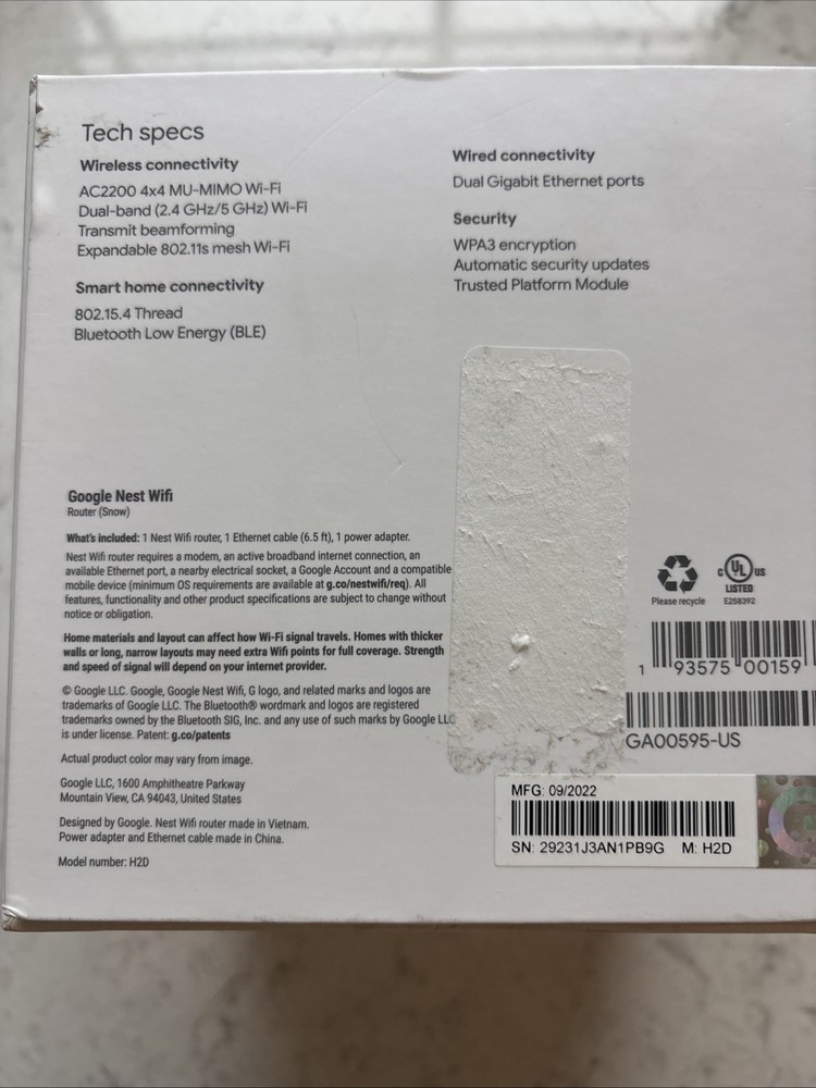 Google Nest Router - GA00595-US