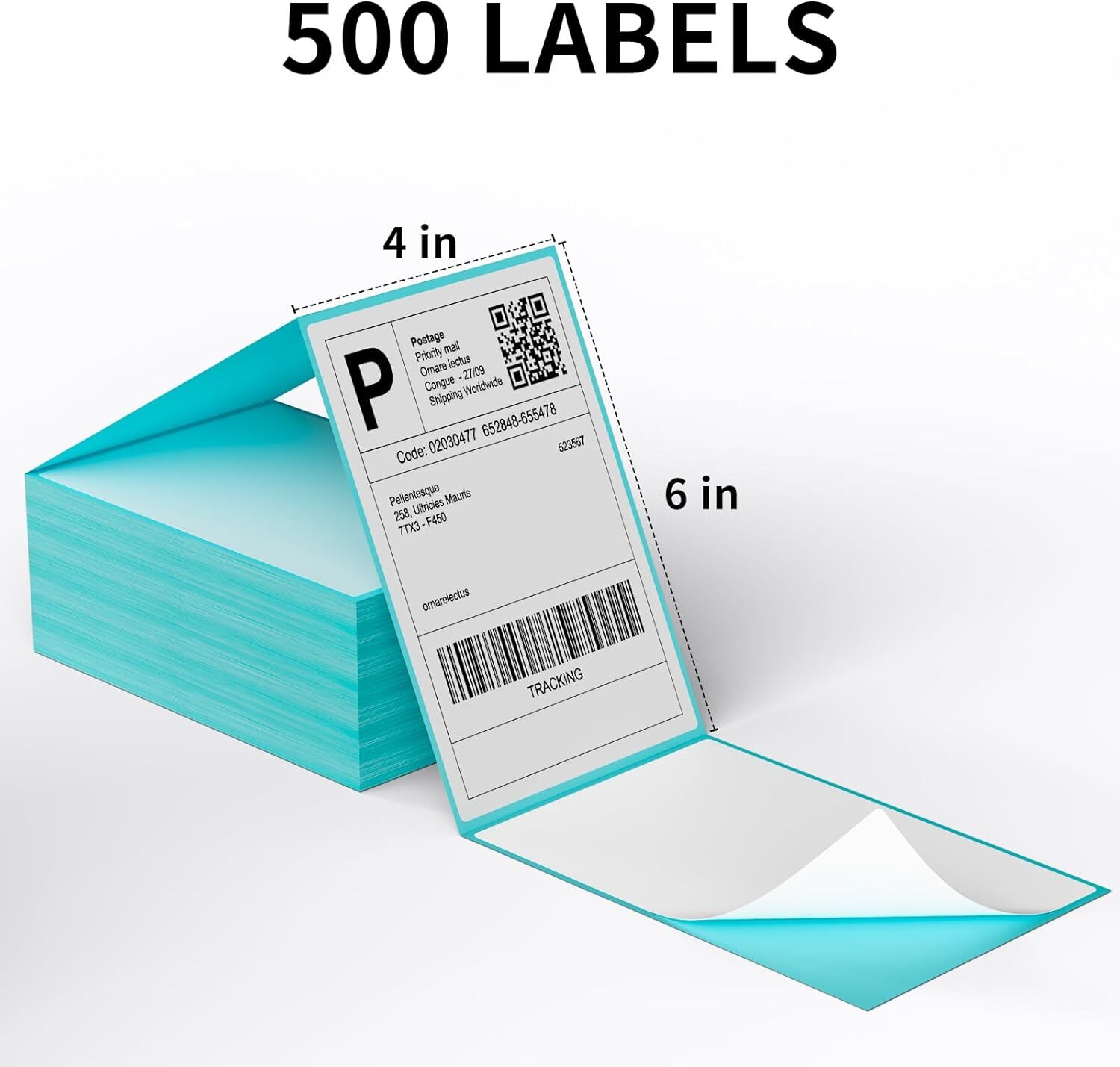 500/1000 4"x6" Fanfold Direct Thermal Shipping Labels for Zebra & Rollo Printers