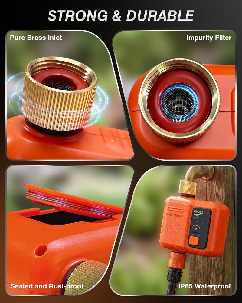 WiFi Garden Water Timer 984ft Range App Voice Control Rain Delay