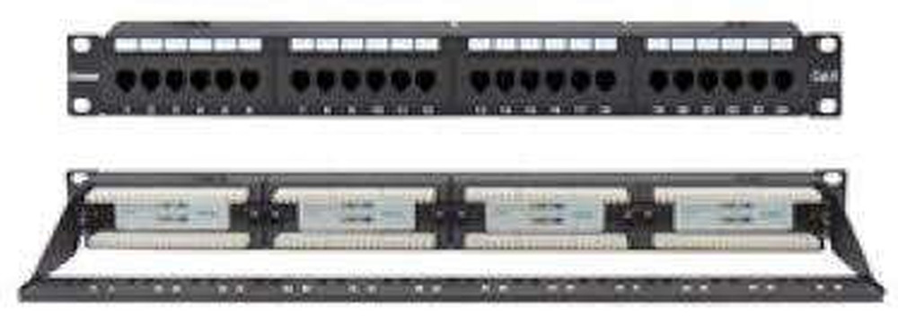 Cat6A 48-Port UTP Patch Panel with Loaded Modular Network Patch Panel