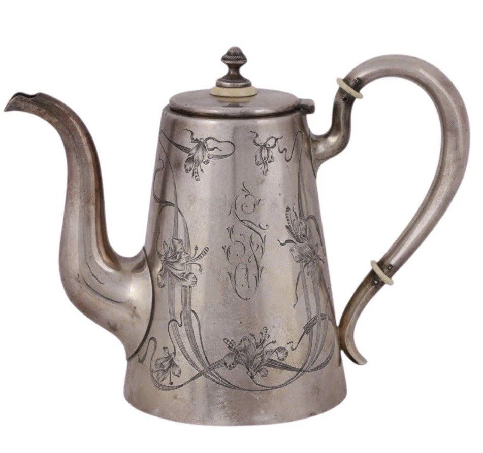Antique Russian Solid Silver 84 Large Teapot 458g Not Scrap Sterling