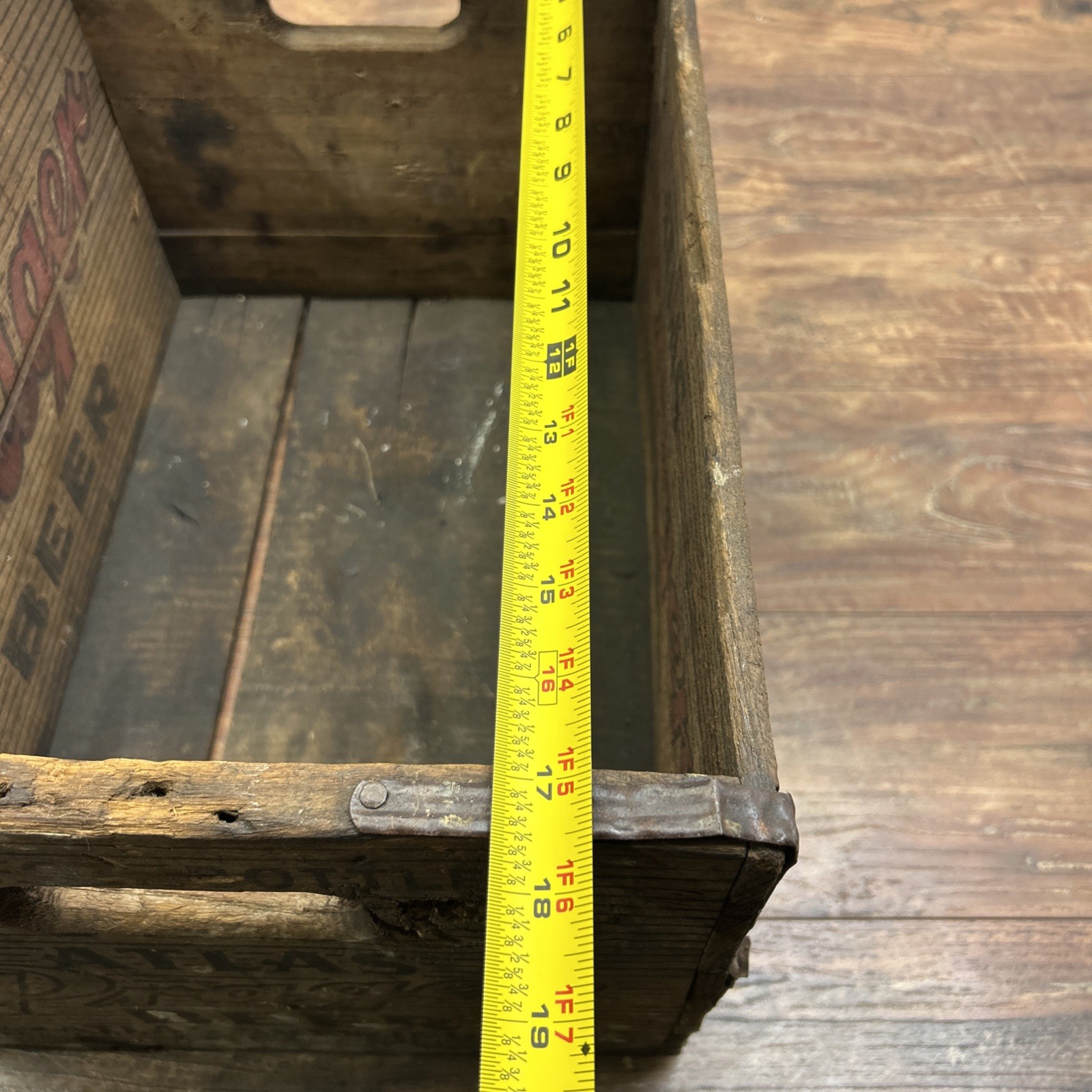 Atlas Prager Beer Crate Case Wood Chicago BW96 Wooden Advertising No Lid