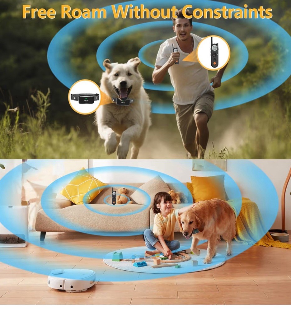 Htcuto Wireless Dog Fence System - 3500ft Range, Remote Training Colla...