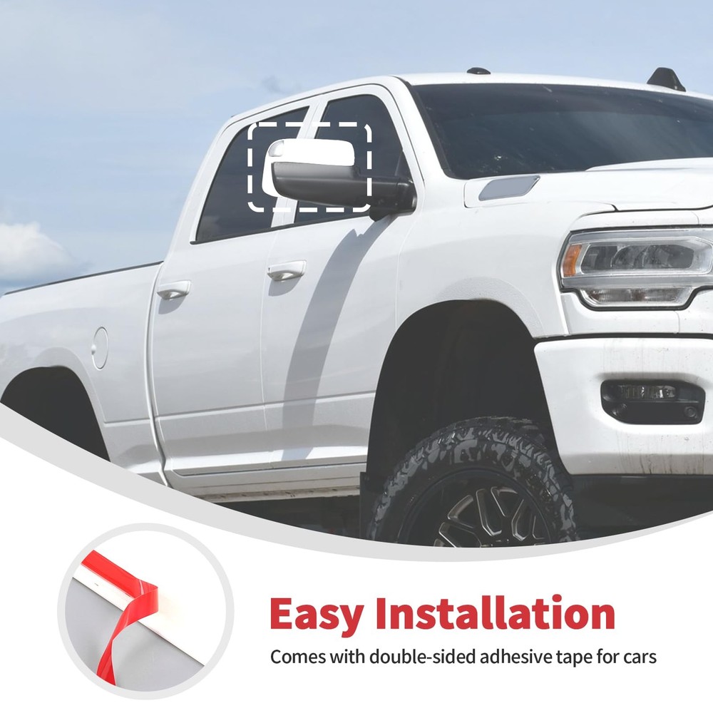 Linskip Driver and Passenger Side Mirror Cover with Protection White
