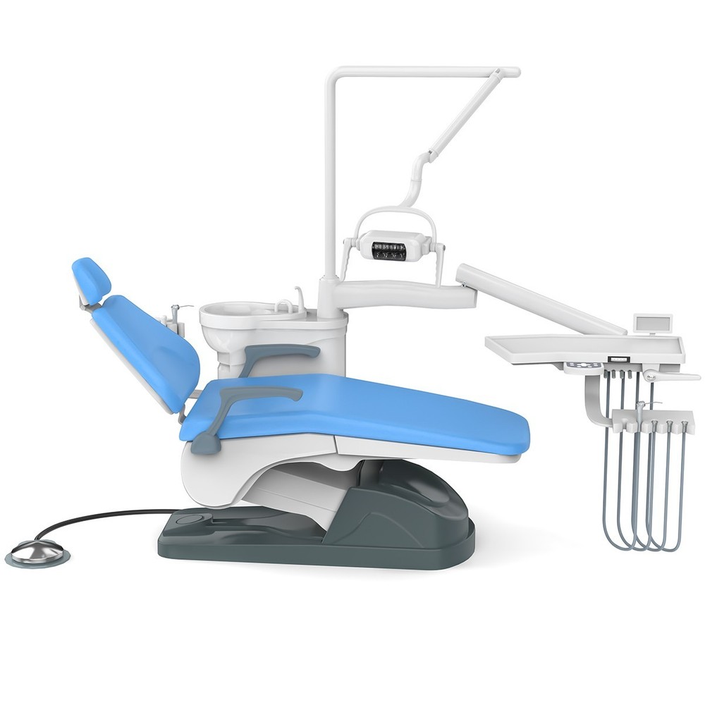 FDA Dental Unit Chair Large size Computer Controlled Foot Pedal +Stool