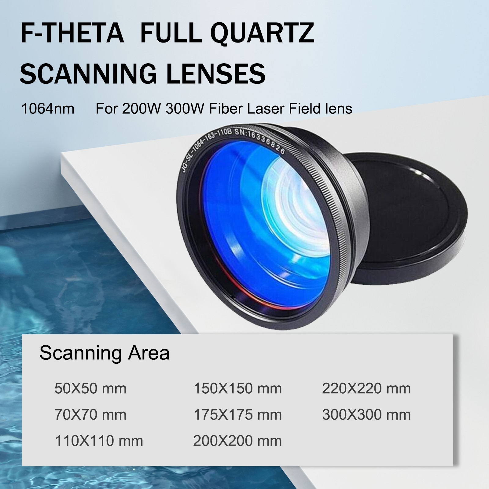 Full Quartz YD-1064nm F-theta Scan Lens For 200W 300W Fiber Laser Machine