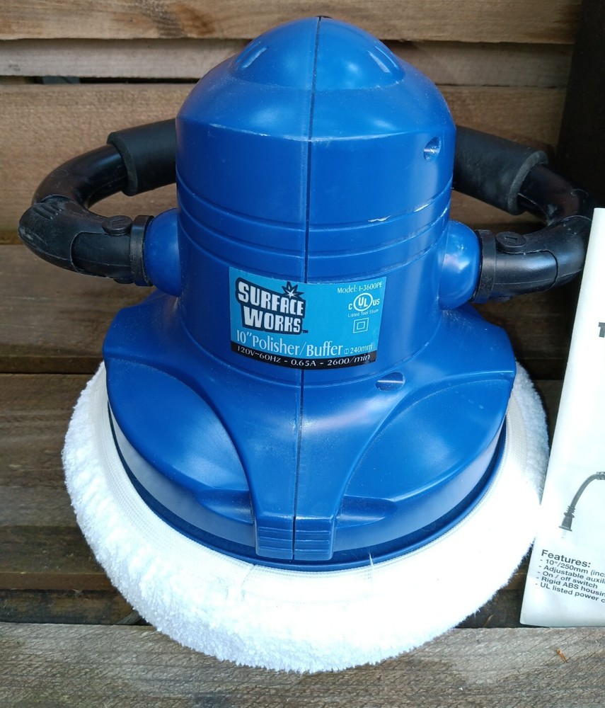 Surface Works 10" Polisher / Buffer MODEL 1-3600PE W HARD CASE & INSTRUCTIONS