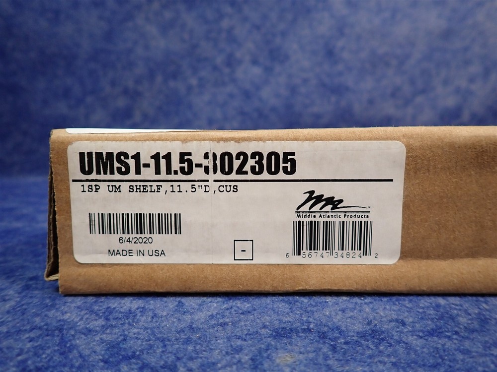Middle Atlantic UMS1-11.5 CUSTOM 1 RU Rackshelf Universal Mounting Pattern (P25)