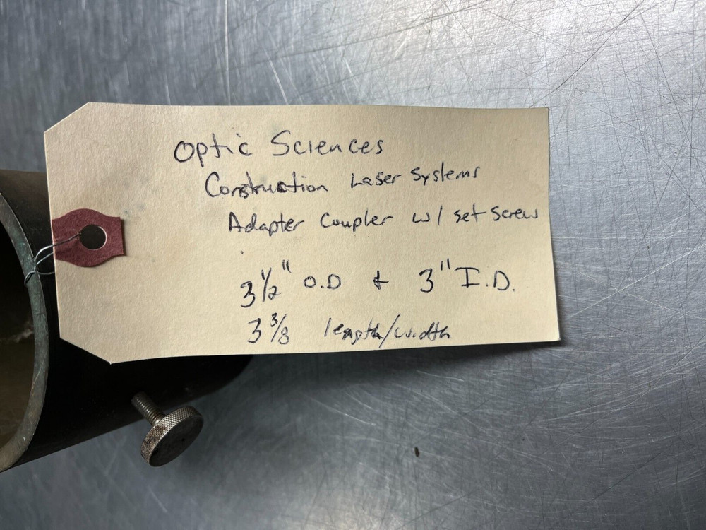 Construction Laser Systems Optic Sciences Adapter Coupler w/ Set Screw 3" ID