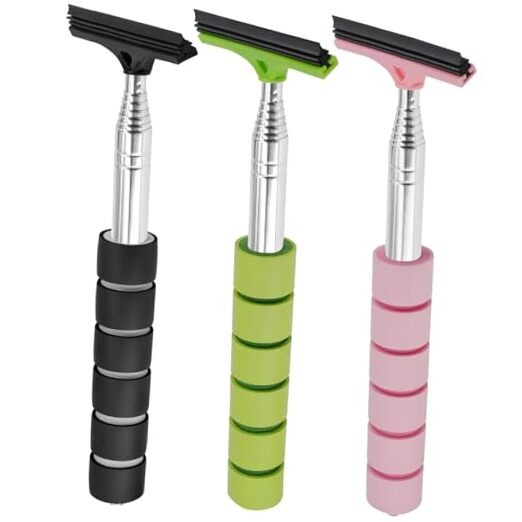 Retractable Car Side Mirror Squeegee - 3 Pack Portable Telescopic Rearview