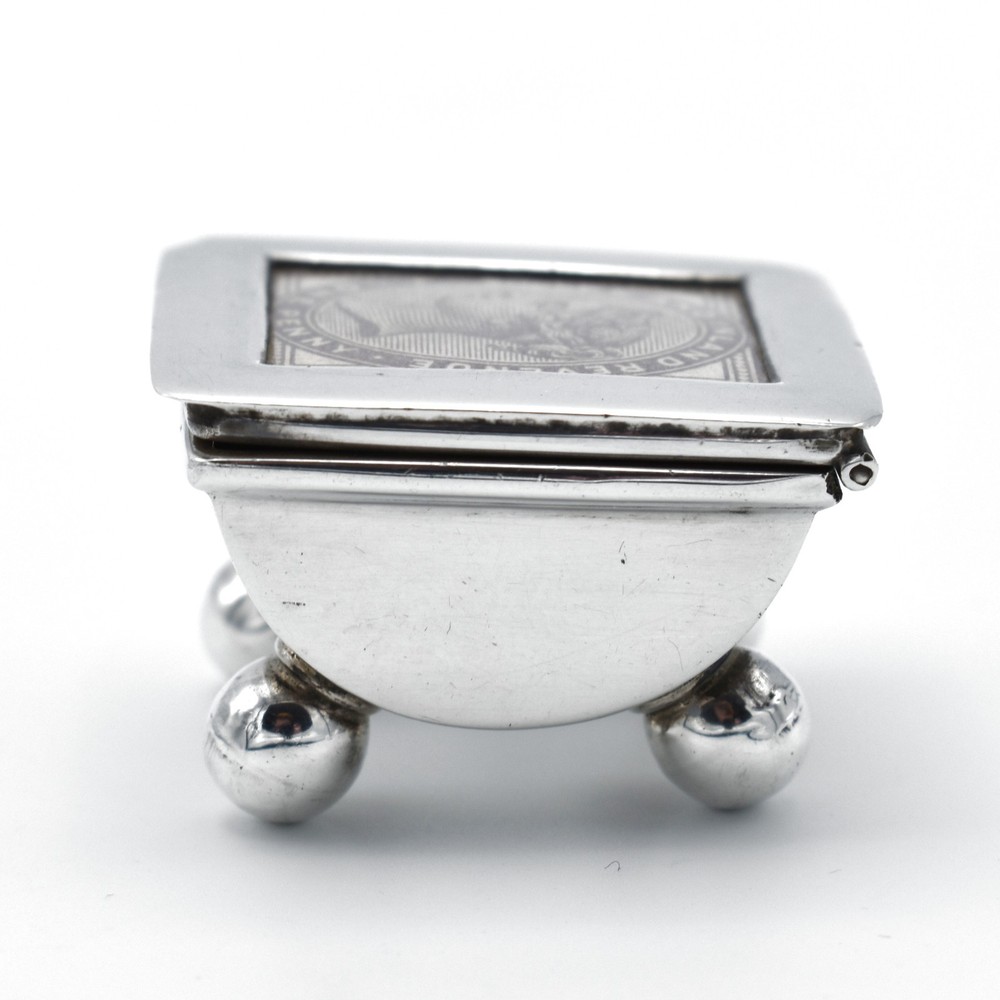Vintage Solid Silver Stamp Case Holder 925 Sterling