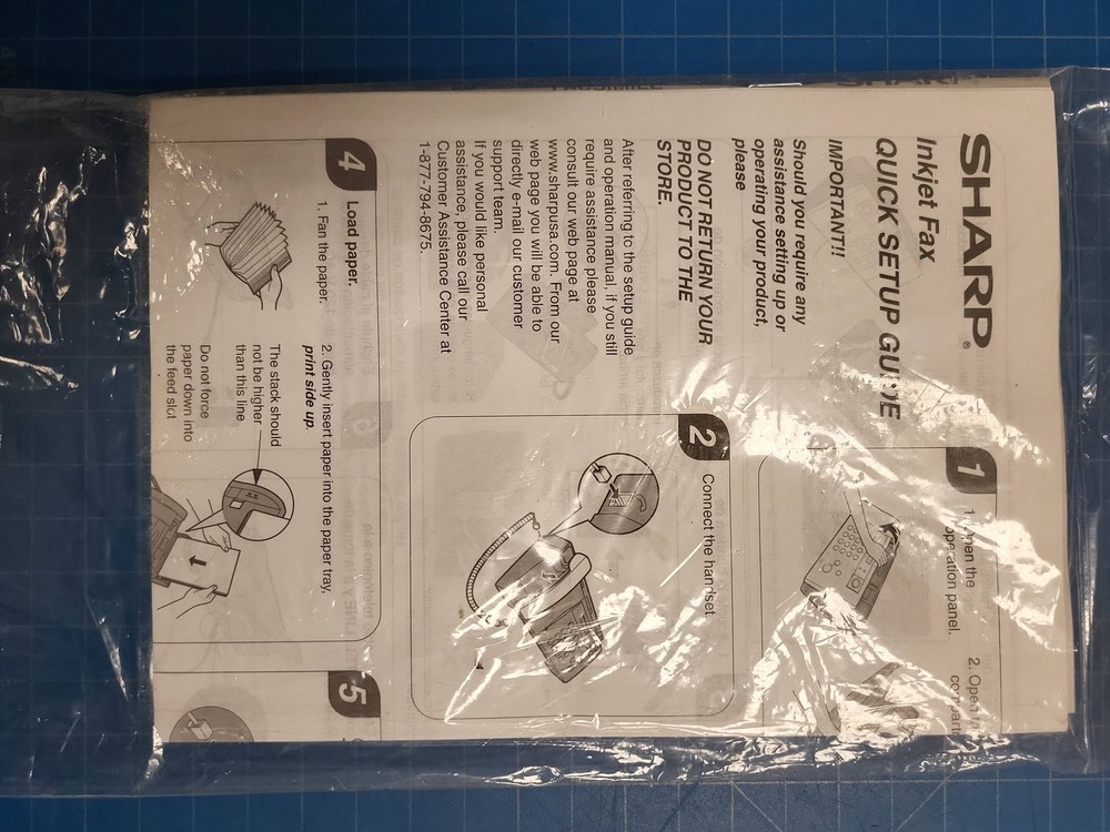 Sharp UX-B20 Facsimile Operation Manual Quick Setup Guide Fax Machine