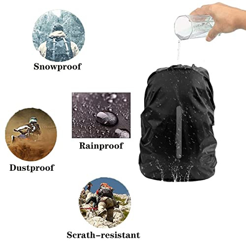 2 Pack Waterproof Rain Cover for Backpack, Backpack Rain Cover with Reflective