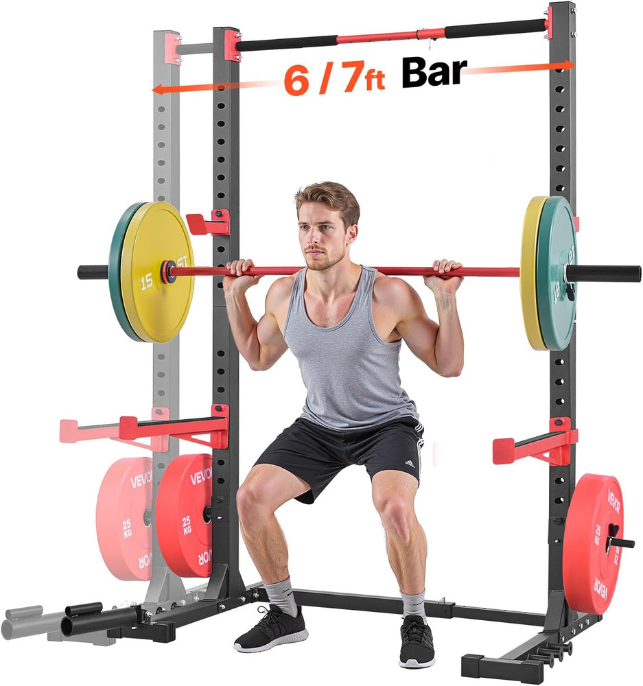 Power Cage Rack, Multifunctional Squat Rack for Home Gym, Width-Adjustable Worko